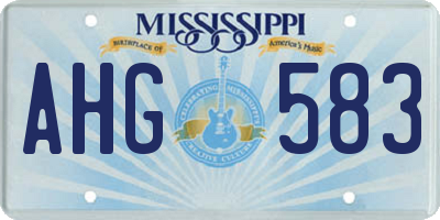 MS license plate AHG583