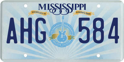 MS license plate AHG584