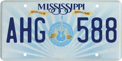 MS license plate AHG588