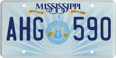MS license plate AHG590