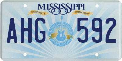 MS license plate AHG592