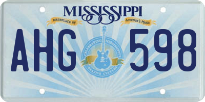 MS license plate AHG598
