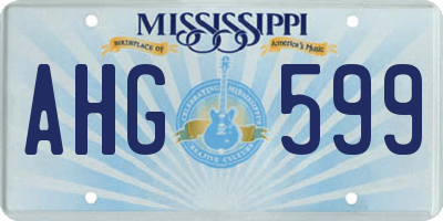 MS license plate AHG599