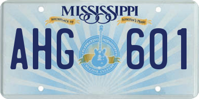 MS license plate AHG601