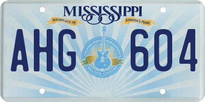 MS license plate AHG604