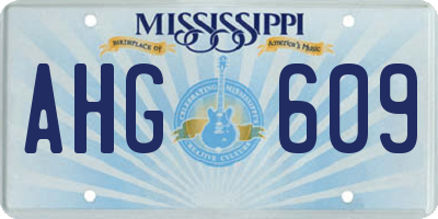 MS license plate AHG609