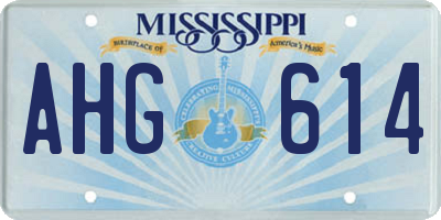 MS license plate AHG614