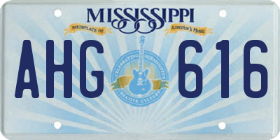 MS license plate AHG616
