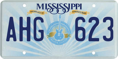 MS license plate AHG623