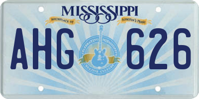 MS license plate AHG626