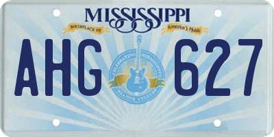 MS license plate AHG627