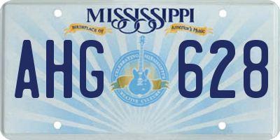 MS license plate AHG628