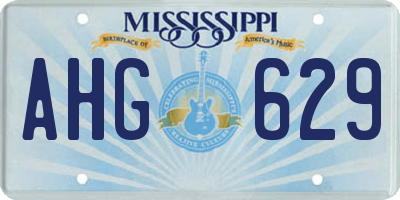 MS license plate AHG629