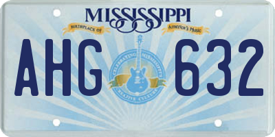 MS license plate AHG632