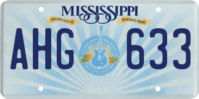 MS license plate AHG633