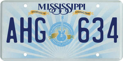 MS license plate AHG634