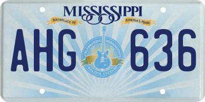 MS license plate AHG636
