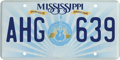 MS license plate AHG639