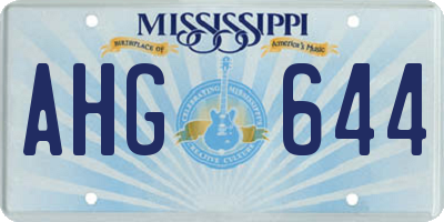 MS license plate AHG644