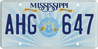 MS license plate AHG647