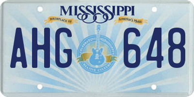 MS license plate AHG648