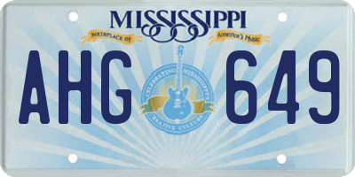 MS license plate AHG649