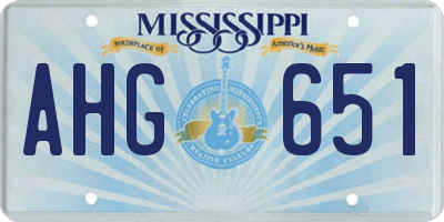 MS license plate AHG651