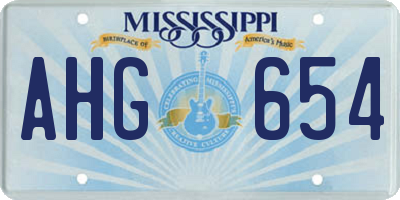 MS license plate AHG654
