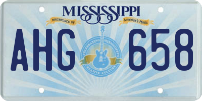 MS license plate AHG658