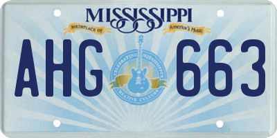 MS license plate AHG663