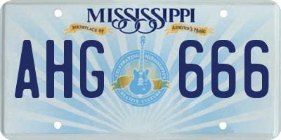 MS license plate AHG666