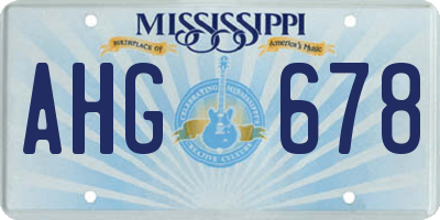 MS license plate AHG678