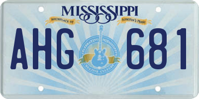MS license plate AHG681