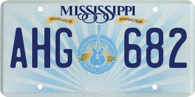 MS license plate AHG682