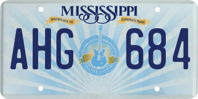 MS license plate AHG684