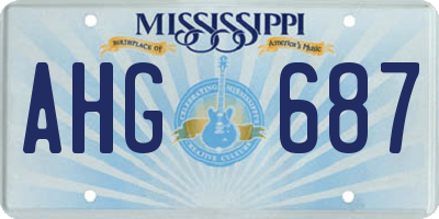 MS license plate AHG687