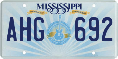 MS license plate AHG692