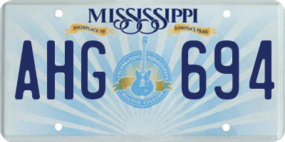 MS license plate AHG694