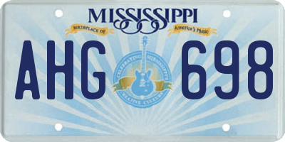 MS license plate AHG698