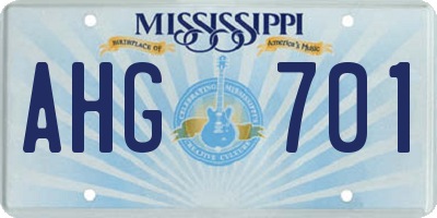MS license plate AHG701