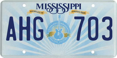 MS license plate AHG703