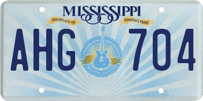 MS license plate AHG704