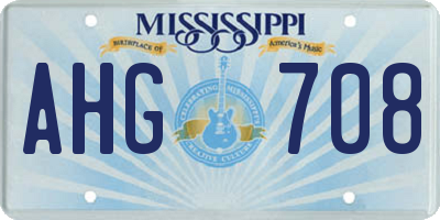 MS license plate AHG708