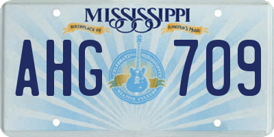 MS license plate AHG709