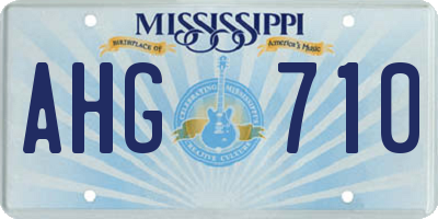 MS license plate AHG710