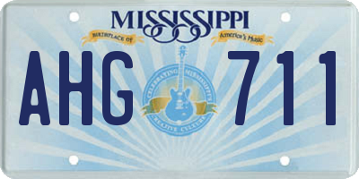 MS license plate AHG711