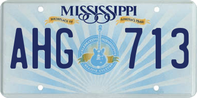 MS license plate AHG713