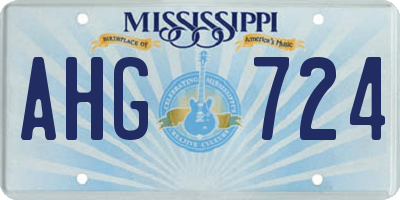 MS license plate AHG724