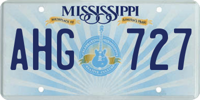 MS license plate AHG727