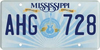 MS license plate AHG728